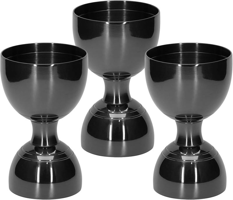 eispap 3Pcs Premium Bell Jigger for Bartending, Cocktail Jigger 2 OZ 1 OZ with Measurements Inside, Premium 304 Stainless Steel Shot Measure Double Jigger Bar (Black, 3 Pack) - Image 1